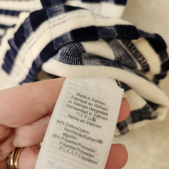 Madewell Texture & Thread Velvet Striped Ribbed Tee Dress Sz XL - Picture 5 of 6